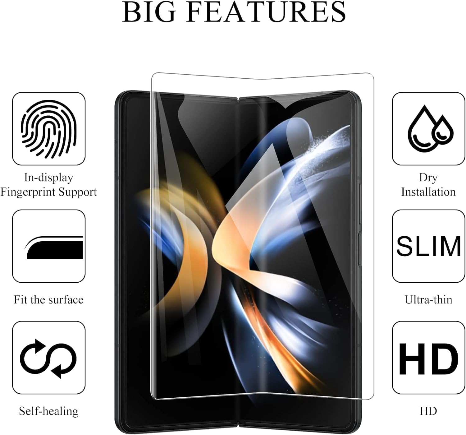 Set of 4 Silicone Screen Protector for Samsung Galaxy Z Fold 4