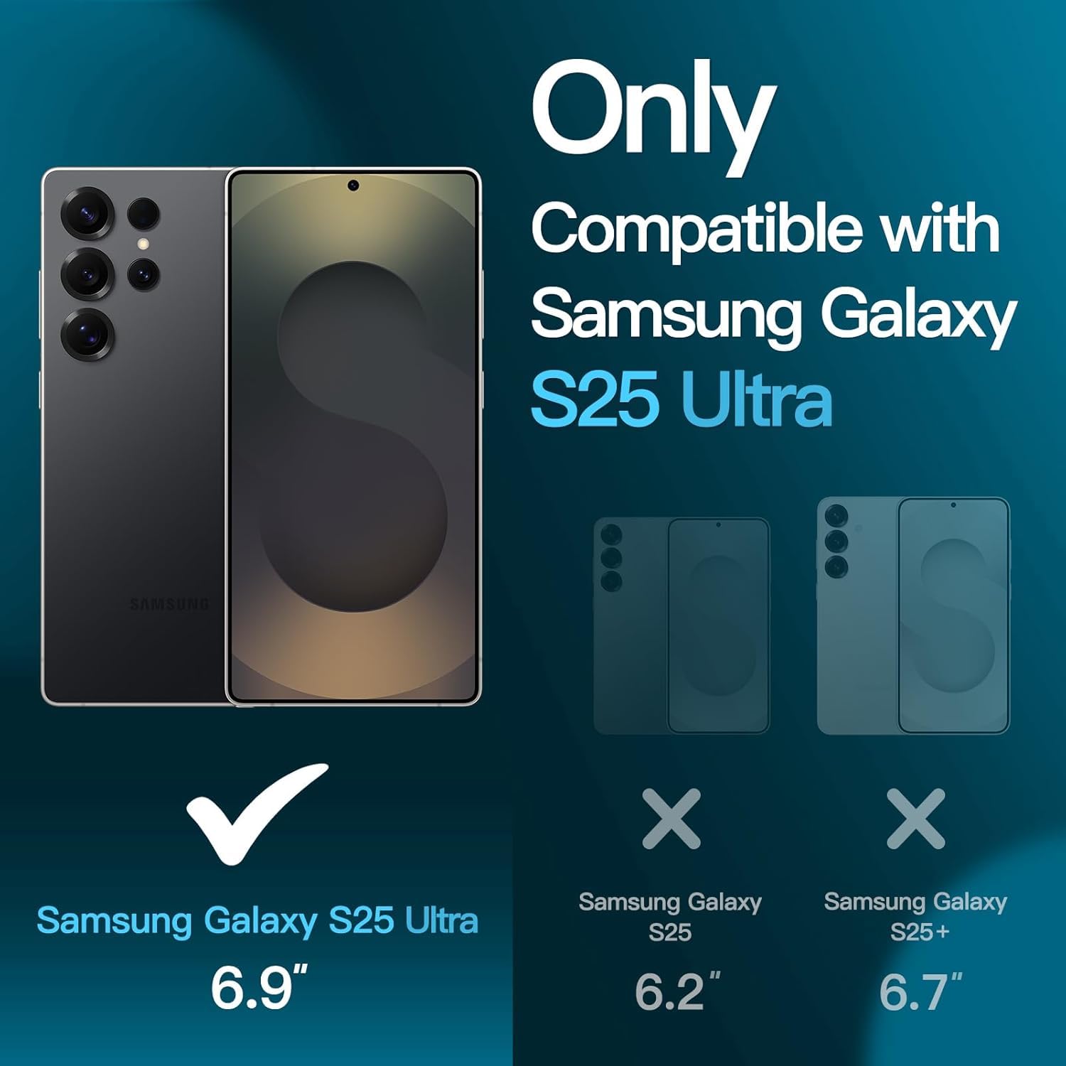 2-Pack Silicone Screen Protector for Samsung Galaxy S25 Ultra