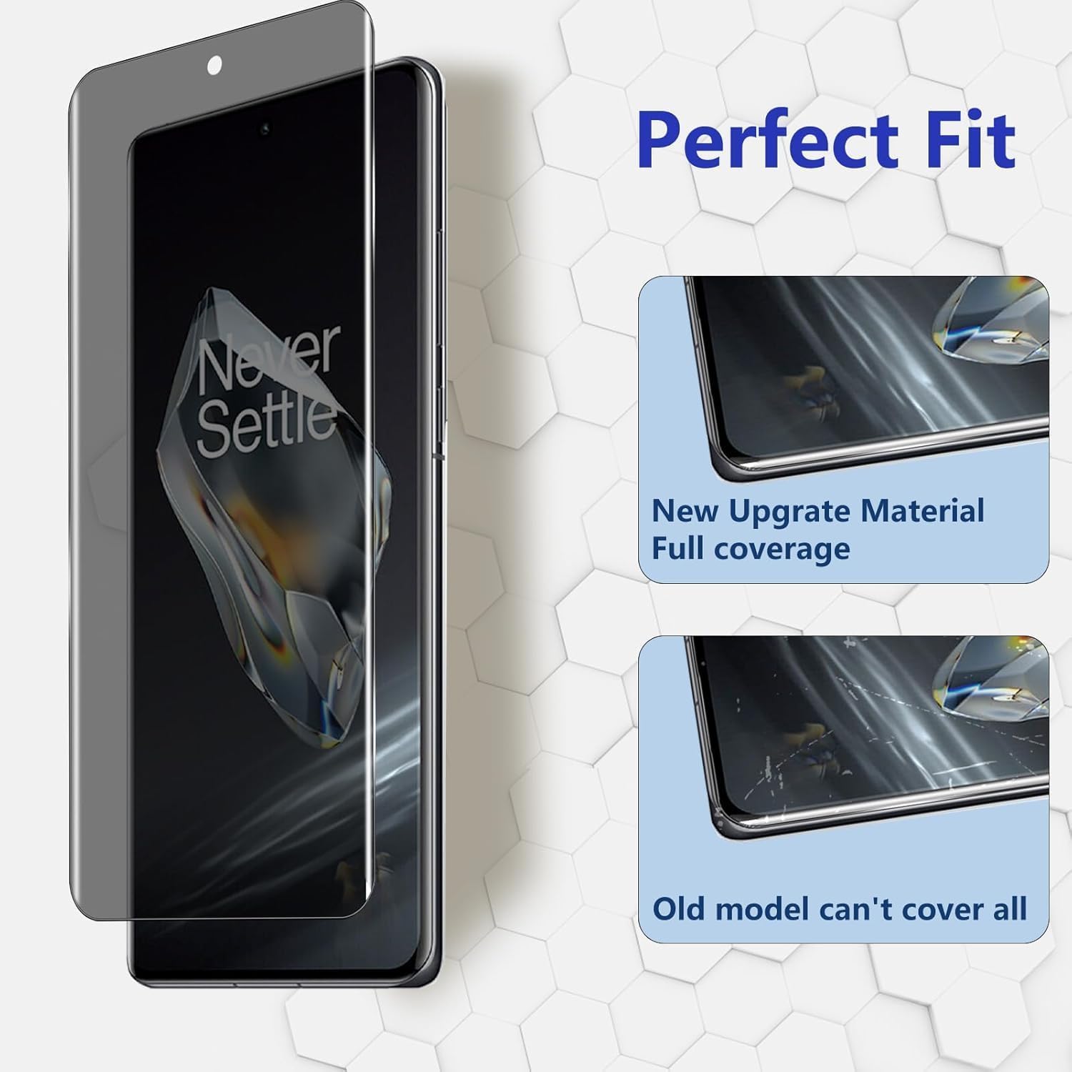 2 Pack Silicone Privacy Screen Protector for OnePlus 12