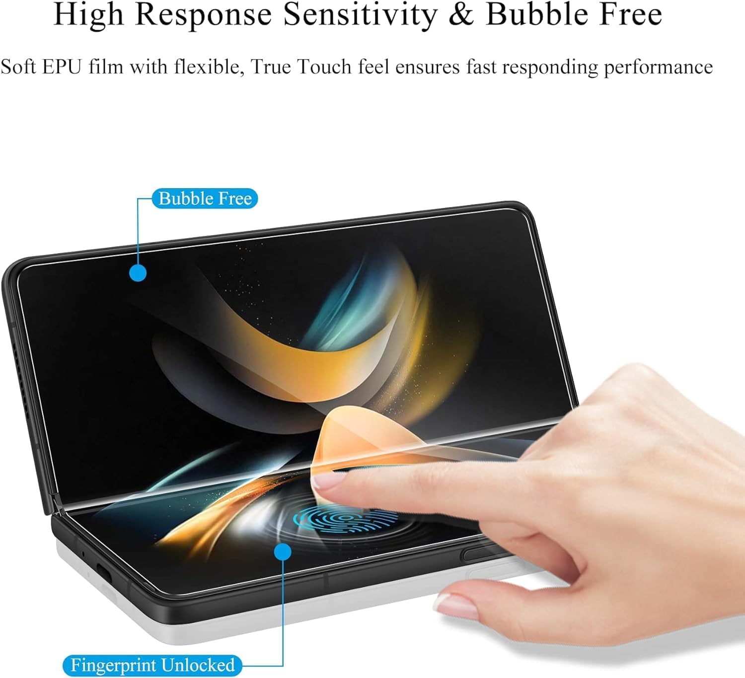 Set of 4 Silicone Screen Protector for Samsung Galaxy Z Fold 3