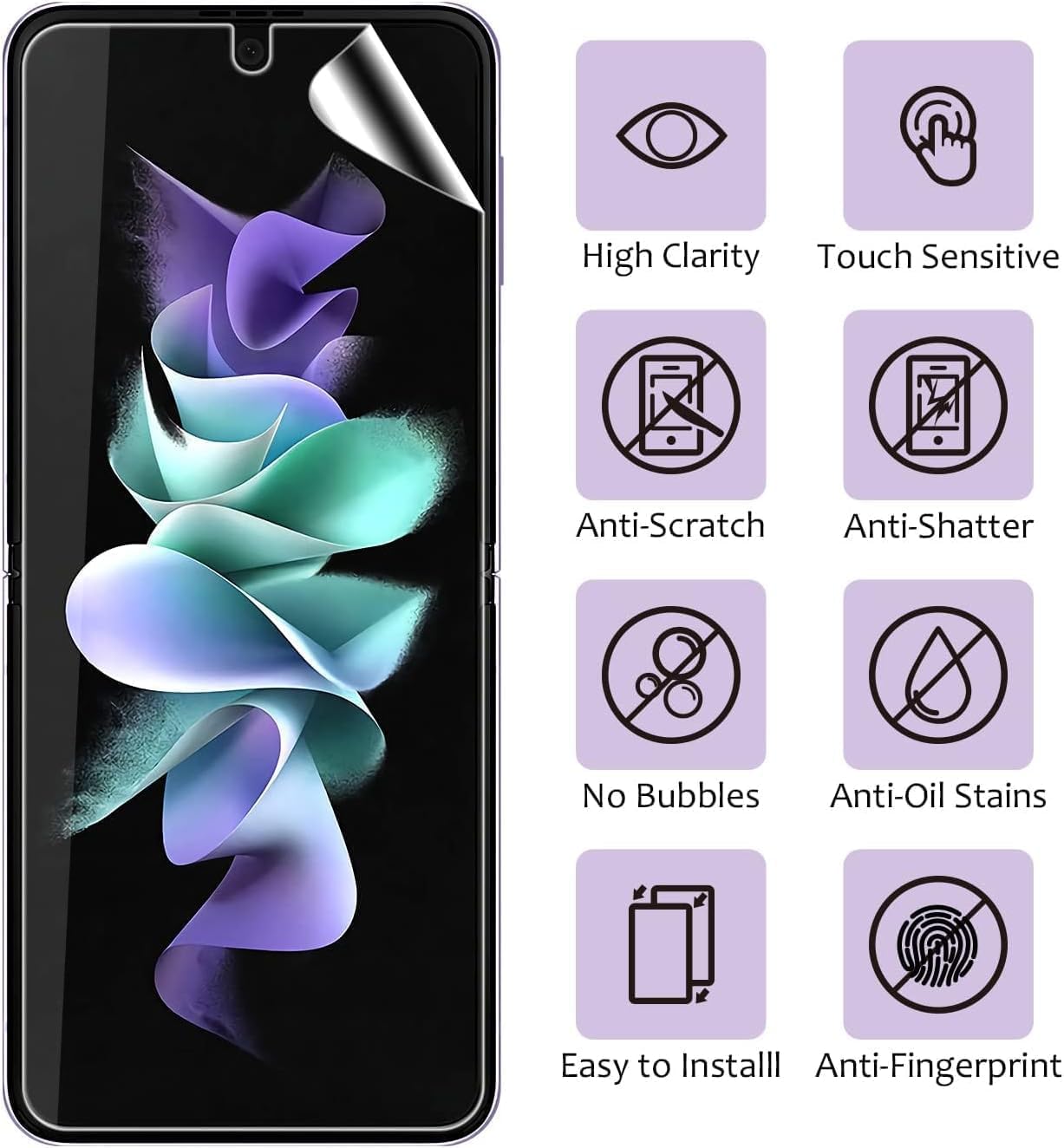 4-in-1 Flexible Screen Protector for Samsung Galaxy Z Flip 3