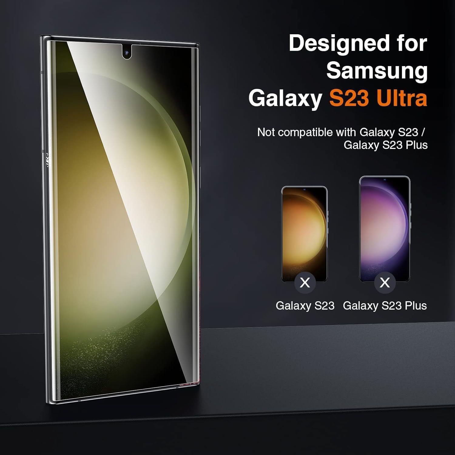2-Pack Silicone Screen Protector for Samsung Galaxy S23 Ultra