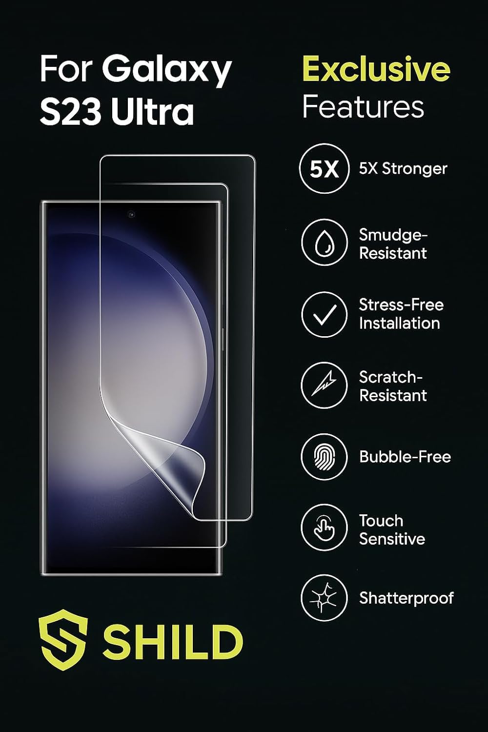 2-Pack Silicone Screen Protector for Samsung Galaxy S23 Ultra
