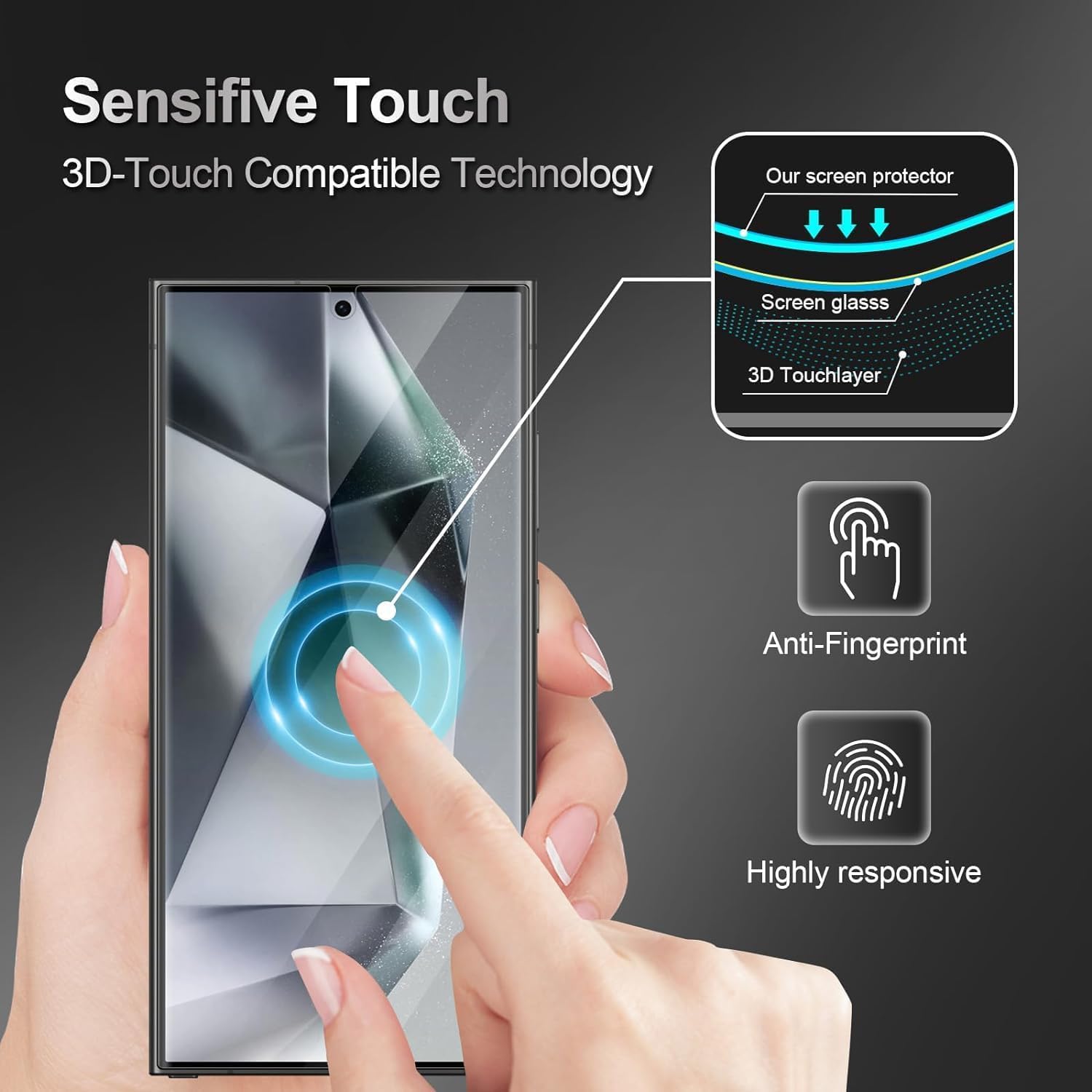 Silicone Screen Protector for Samsung Galaxy S24 Ultra