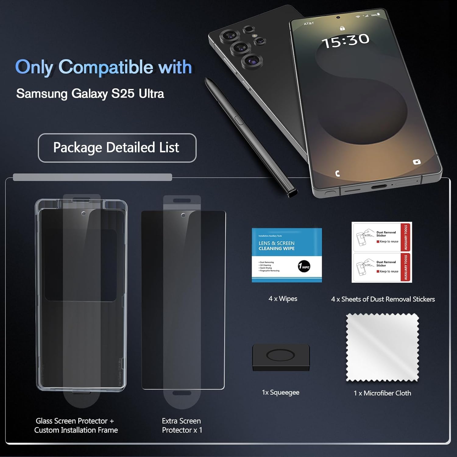 2-Pack Privacy Tempered Glass for Samsung Galaxy S25 Ultra