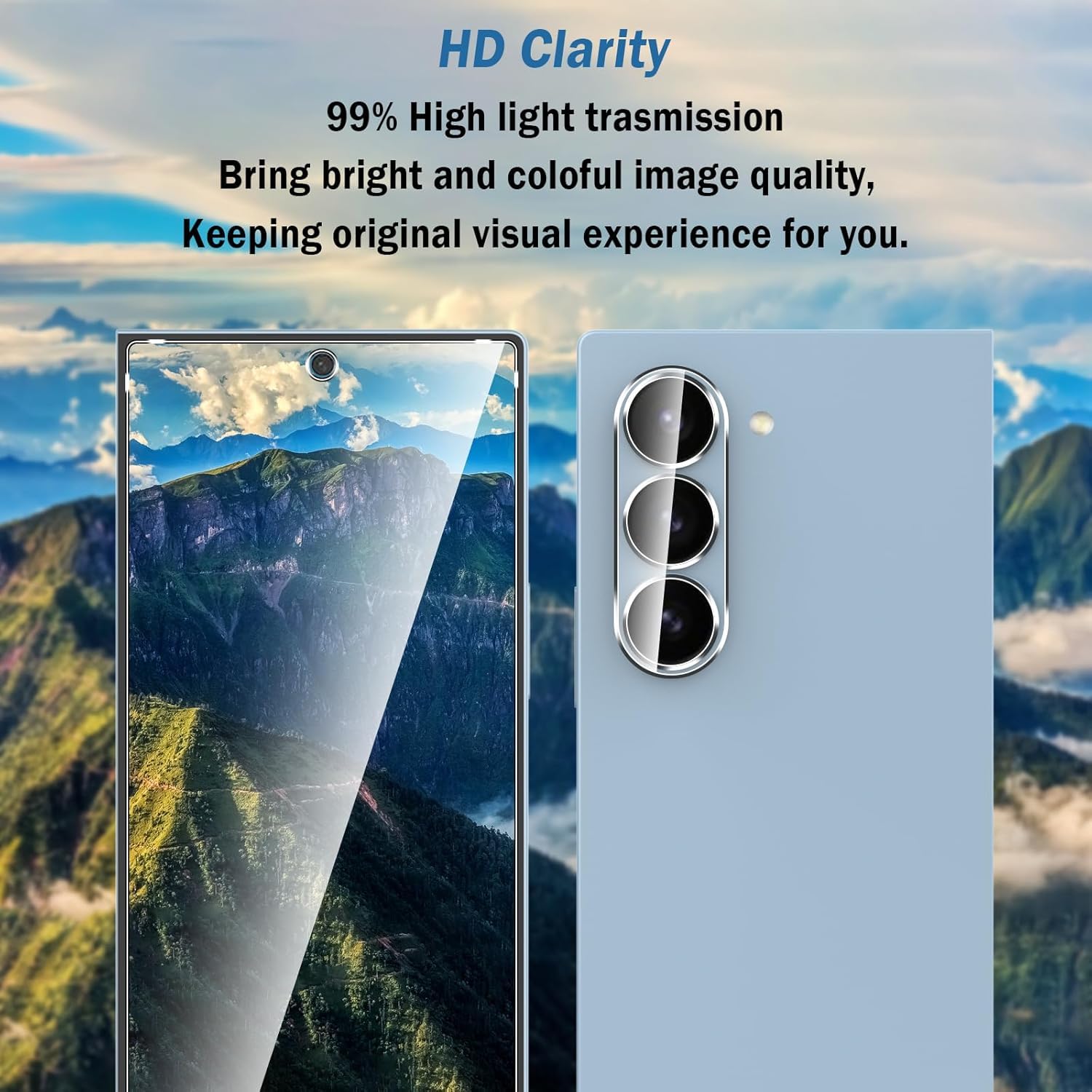 2 Pack Tempered Glass Screen Protector for Samsung Galaxy Z Fold 7