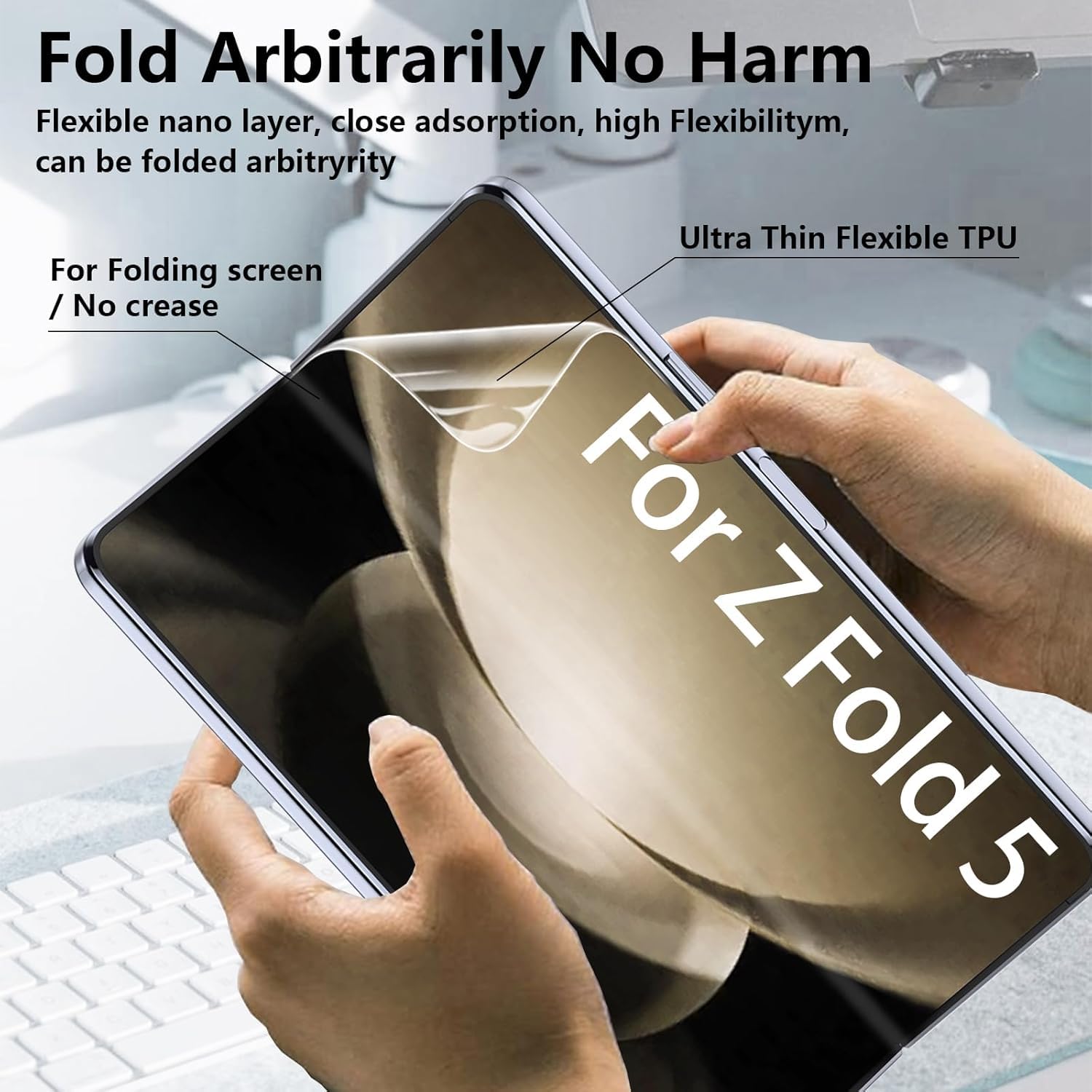 Set of 4 Silicone Screen Protector for Samsung Galaxy Z Fold 5