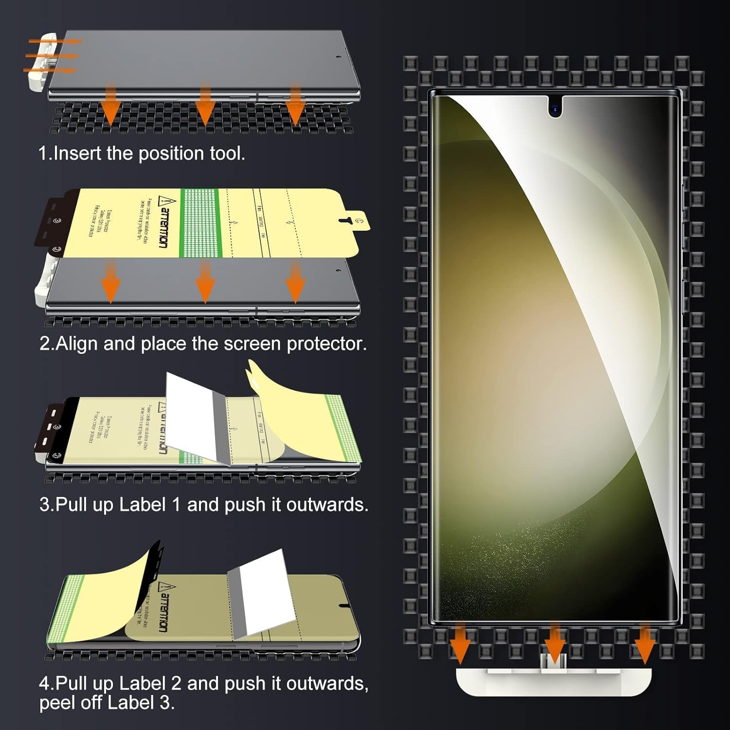 2-Pack Silicone Screen Protector for Samsung Galaxy S23 Ultra
