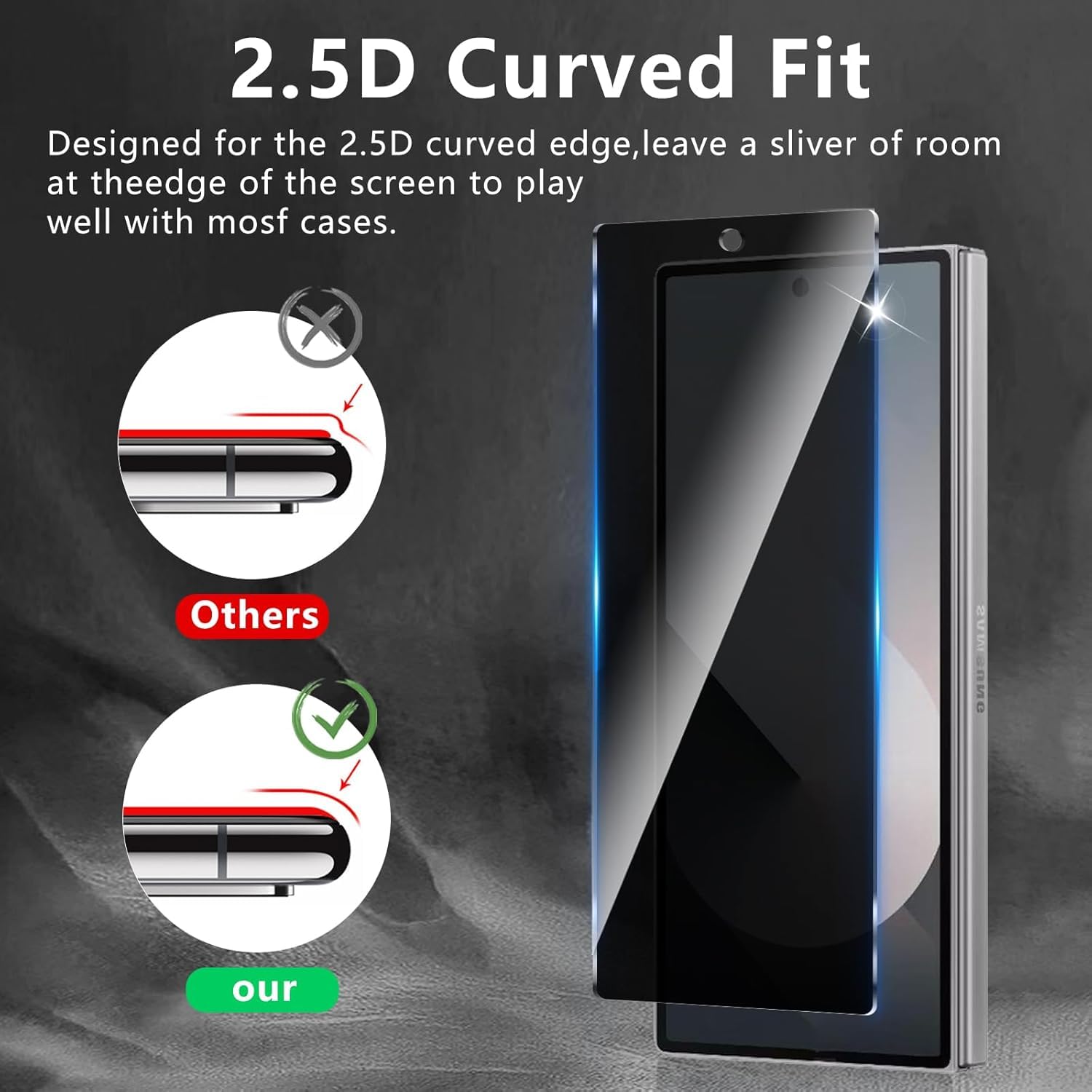 2-Pack Privacy Tempered Glass for Samsung Galaxy Z Fold 7