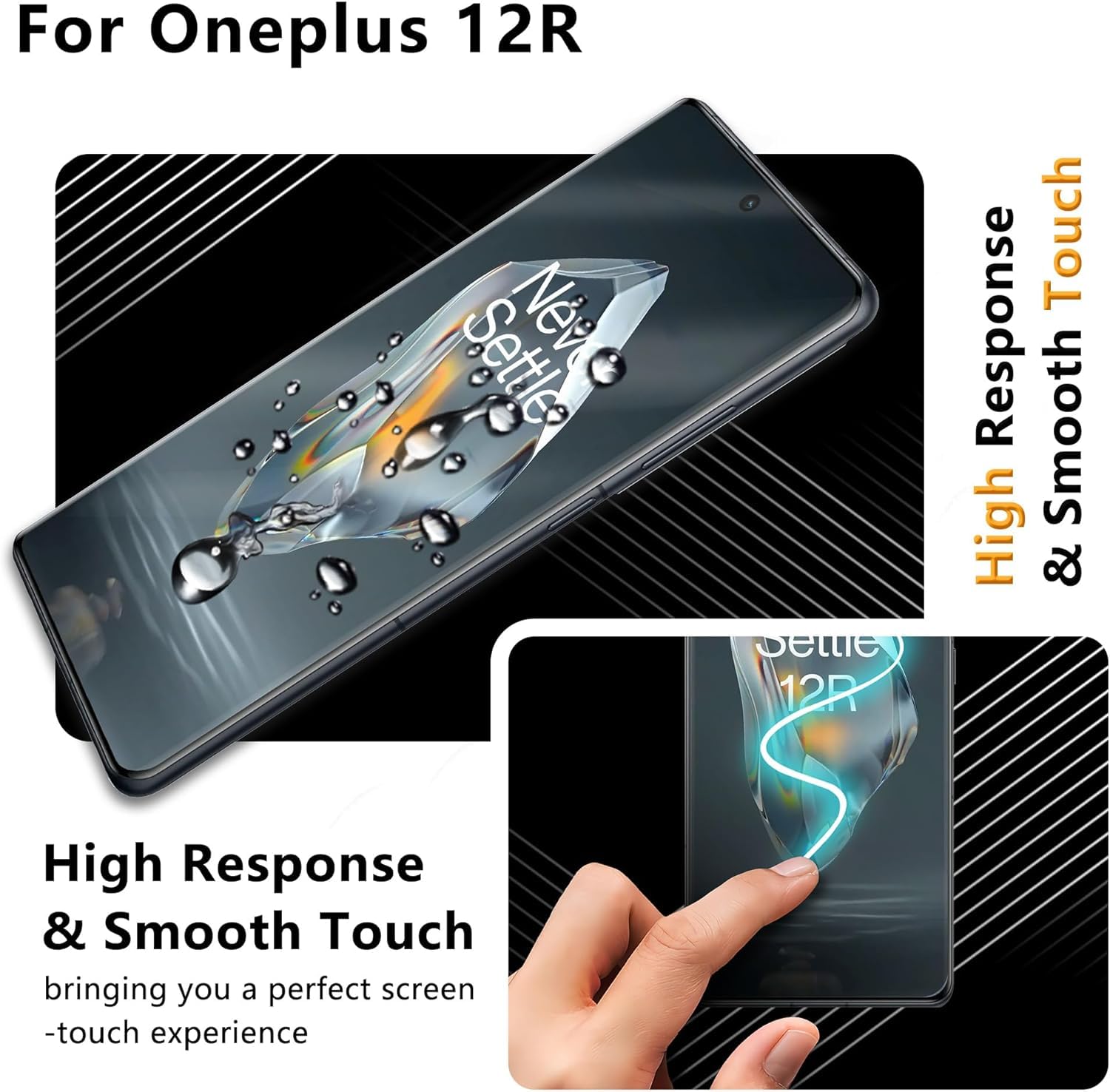 2-Pack Silicone Screen Protector for OnePlus 12R