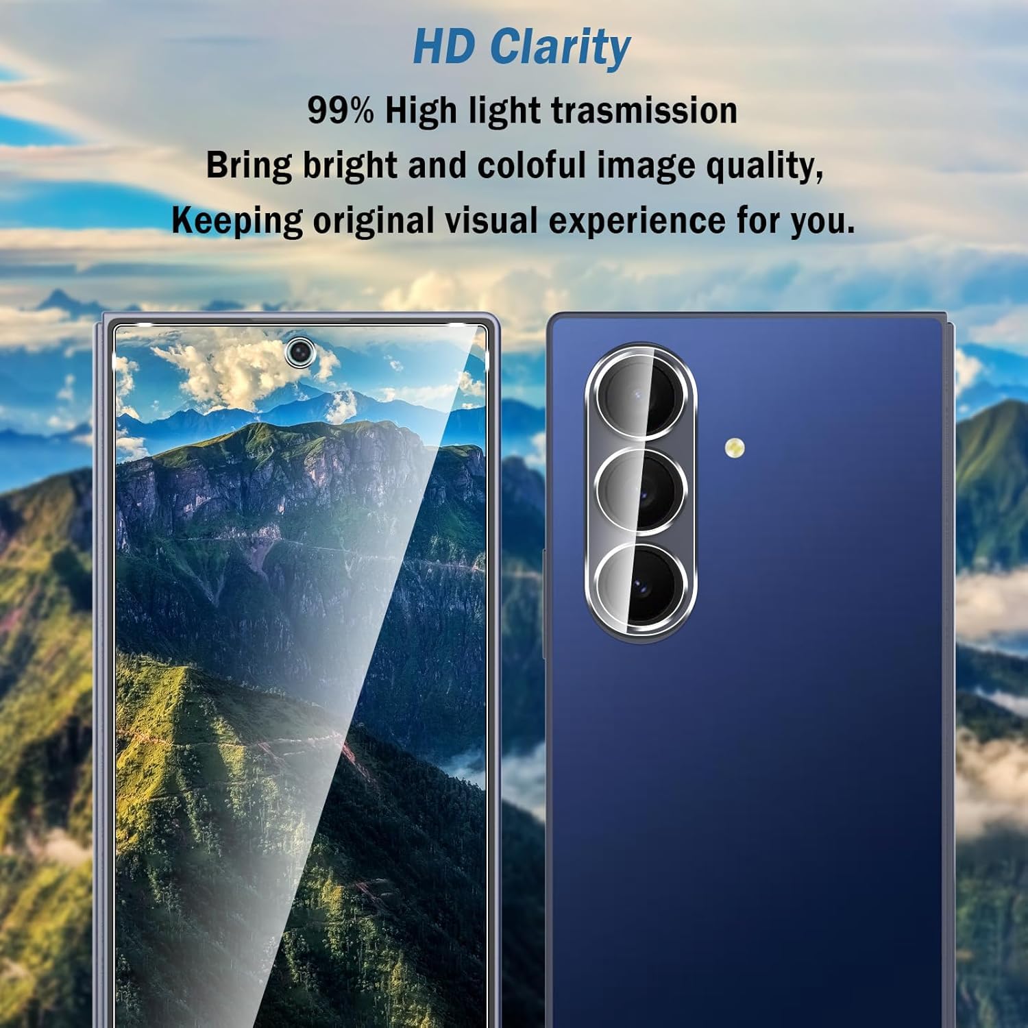 2-Pack) Tempered Glass Screen Protector for Samsung Galaxy Z Fold 7