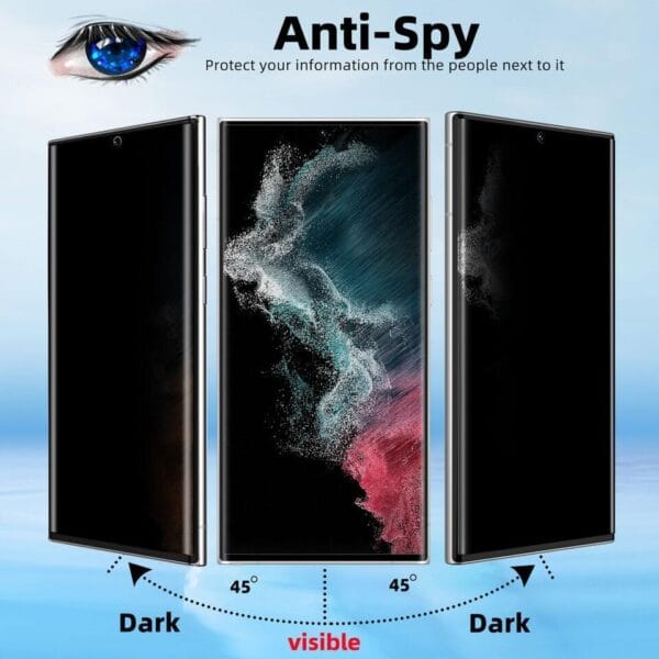 SHILD Privacy Screen Guard for Samsung S22 Ultra 5G: Anti-Glare & Scratch-Resistant Protection. - Image 2