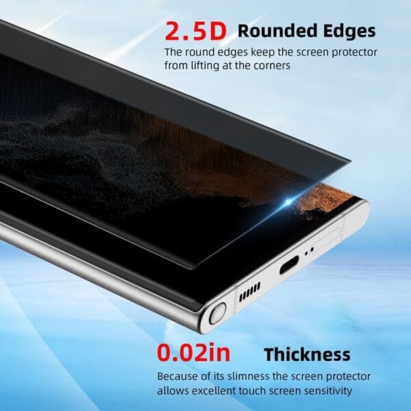 SHILD Privacy Screen Guard for Samsung S22 Ultra 5G: Anti-Glare & Scratch-Resistant Protection. - Image 3