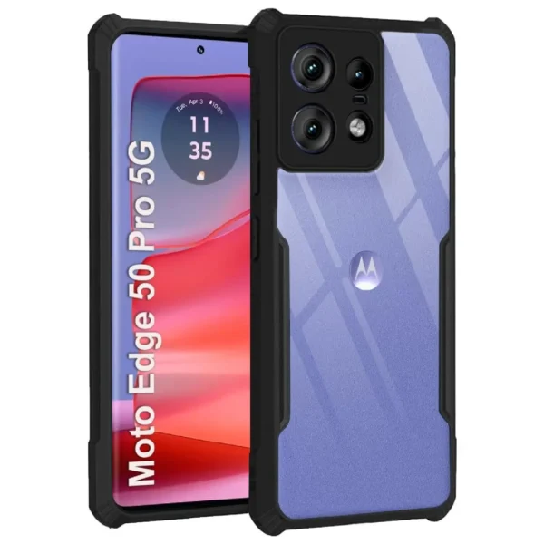 SHILD Shockproof Clear Back Cover for Motorola Moto Edge 50 Pro 5G