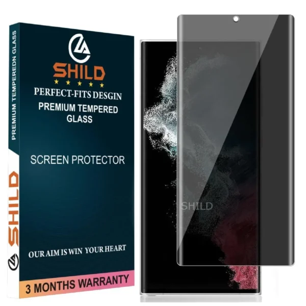 SHILD Privacy Screen Guard for Samsung S22 Ultra 5G: Anti-Glare & Scratch-Resistant Protection.