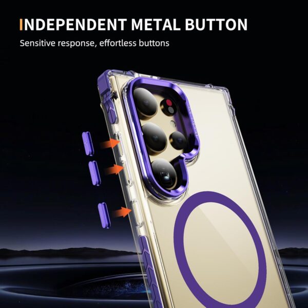 SHILD® Galaxy S23 Ultra Case: Clear Purple, Slim, Mage Safe, Camera Stand, Military-Grade Drop Protection. - Image 4