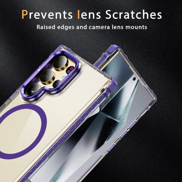 SHILD® Galaxy S23 Ultra Case: Clear Purple, Slim, Mage Safe, Camera Stand, Military-Grade Drop Protection. - Image 8