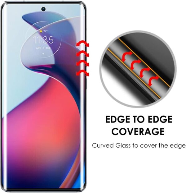 SHILD UV Tempered Glass Screen Protector for Moto Edge 40 | 9H Hardness, HD Clarity, Fingerprint Sensor Compatible, Easy Installation, Full Screen Coverage - Image 4