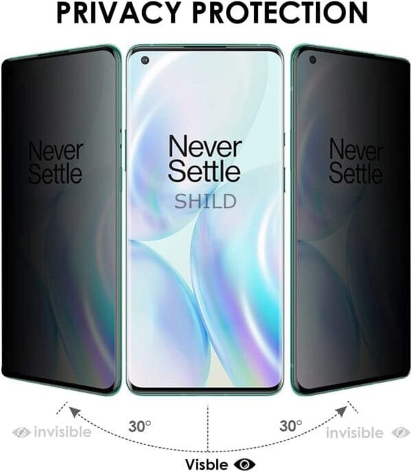 SHILD Privacy Tempered Glass Screen Protector for OnePlus 11R | Curved UV Full Screen Coverage | Anti-Spy, HD Clarity, 9H Hardness, Easy Application, Fingerprint Compatible - Image 5