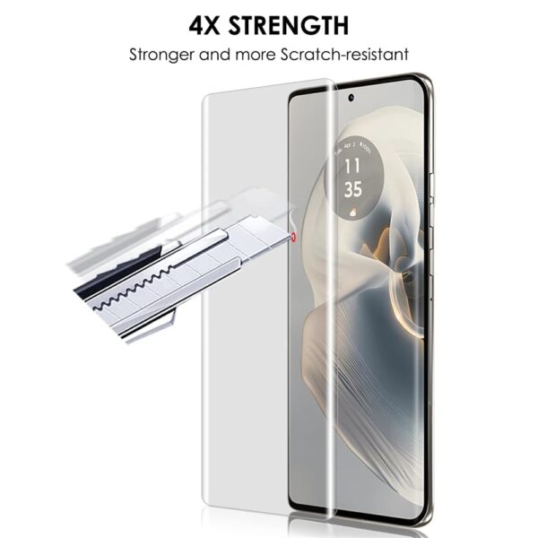 SHILD Curved Tempered Glass Screen Protector for Motorola Edge 50 Pro (Pack 1) | Perfect-Fit Design, UV Tempered Glass, 9H Hardness, HD Clarity, Fingerprint Sensor Compatible - Image 4