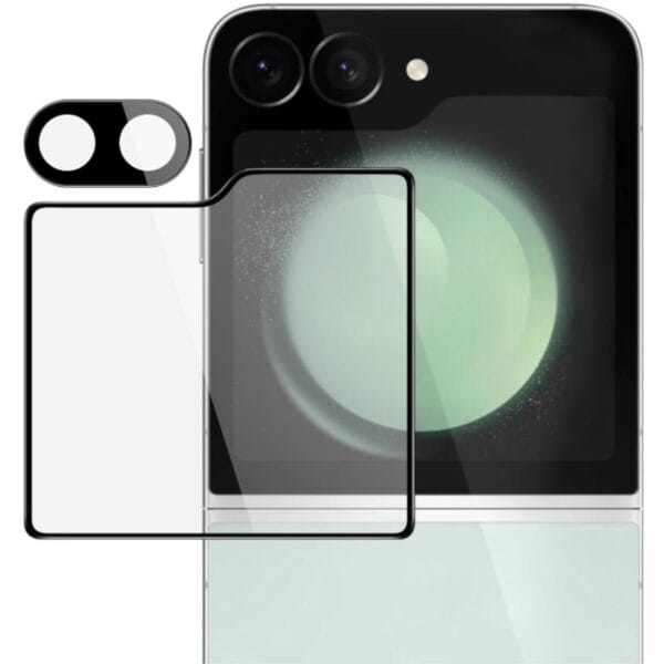 SHILD (2+2 Pack) Tempered Glass Screen Protector & Camera Lens Protector for Samsung Galaxy Z Flip 6 | Edge-to-Edge Back Glass Guard, HD Clarity, Scratch-Resistant - Image 2