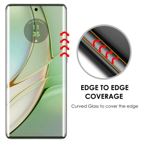 SHILD - (Pack 1 Curved Perfect - Fits Design Tempered Glass Screen Protector For Motorola Moto Edge 40 | UV Tempered Glass Protector For Moto Edge 40-9H Hardness/HD/Fingerprint Working - Image 3