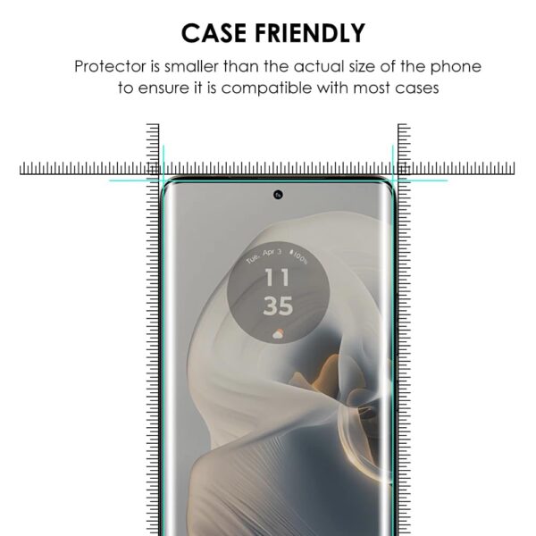 SHILD Curved Tempered Glass Screen Protector for Motorola Edge 50 Pro (Pack 1) | Perfect-Fit Design, UV Tempered Glass, 9H Hardness, HD Clarity, Fingerprint Sensor Compatible - Image 5