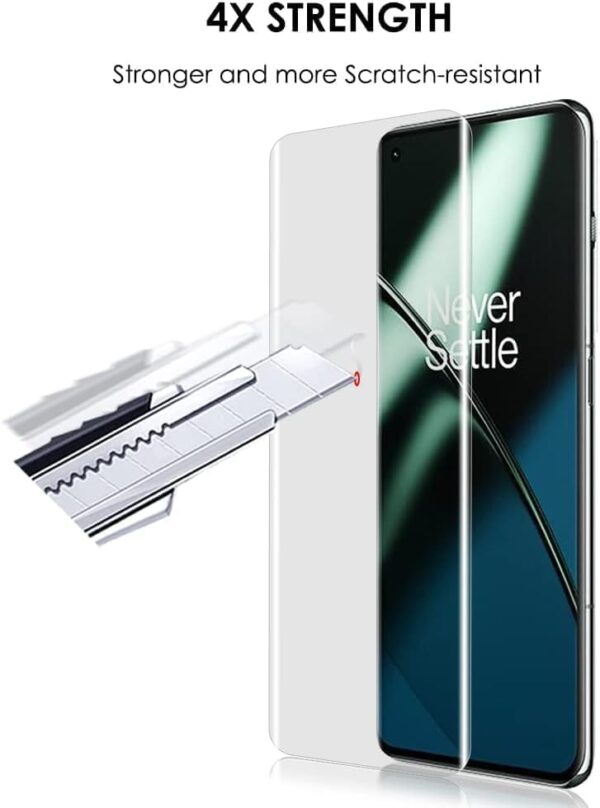 SHILD Curved Tempered Glass Screen Protector for OnePlus 11R (6.7 Inches) | Premium 3D Full Adhesive Protector with 9H Hardness, Scratch Resistance, & Crystal Clear Clarity - Image 4