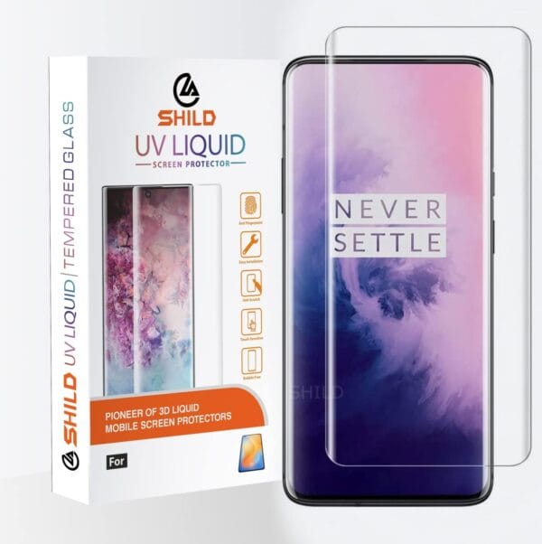 SHILD 1-Pack Tempered Glass Screen Protector for OnePlus 7 Pro / 7T Pro (6.7 inch, 5G) | UV Tempered Glass with 9H Hardness, HD Clarity | Fingerprint Sensor Compatible & Full Coverage Protection