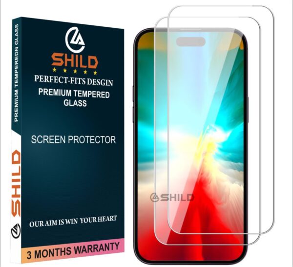 SHILD Military-Grade Tempered Glass Screen Protector for iPhone 16 Pro (6.3 Inches) | Perfect-Fit Design with Edge-to-Edge Coverage & Easy Installation