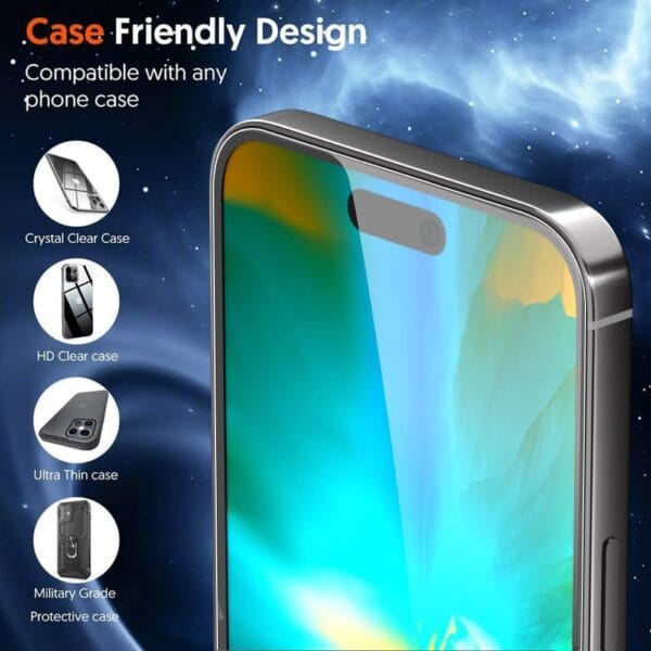SHILD Military-Grade Tempered Glass Screen Protector for iPhone 16 Plus (6.7 Inches) | Perfect-Fit Design with Edge-to-Edge Coverage & Easy Installation Kit - Image 5
