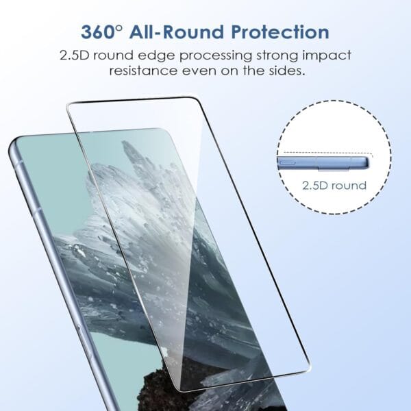 SHILD 2-Pack Tempered Glass Screen Protector for Google Pixel 8 Pro | Perfect-Fit Design, HD Clarity, Fingerprint Sensor Compatible, 9H Hardness - Image 5