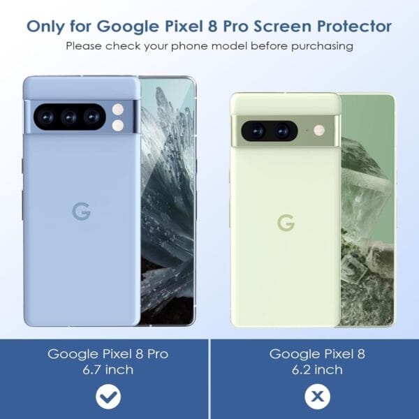SHILD 2-Pack Tempered Glass Screen Protector for Google Pixel 8 Pro | Perfect-Fit Design, HD Clarity, Fingerprint Sensor Compatible, 9H Hardness - Image 4