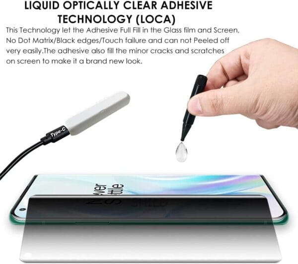 SHILD Privacy Tempered Glass Screen Protector for OnePlus 11R | Curved UV Full Screen Coverage | Anti-Spy, HD Clarity, 9H Hardness, Easy Application, Fingerprint Compatible - Image 3
