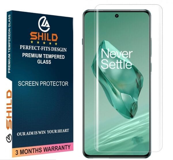 SHILD Tempered Glass Screen Protector for OnePlus 12 (6.8 Inch, 5G) | Perfect-Fit UV Tempered Glass with 9H Hardness, HD Clarity & Fingerprint Unlock Support