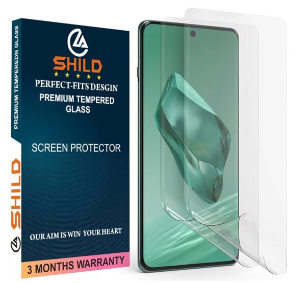 SHILD Silicone (2-Pack) Screen Protector for OnePlus 12R | Perfect-Fit Design (6.8-Inch) | Transparent, Fingerprint Support & S Pen Compatible, HD Clarity