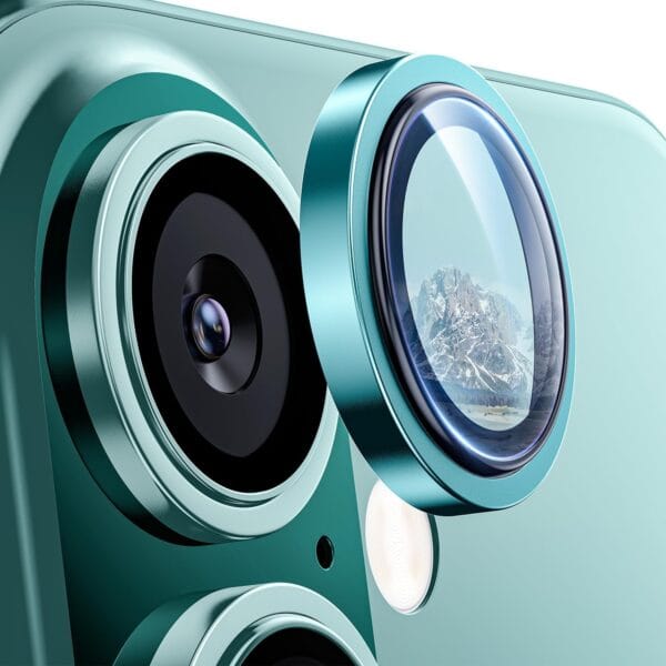 SHILD Camera Lens Protectors for iPhone 16 Plus/iPhone 16 - Ultra-Thin Tempered Glass with Aluminum Edging (Ultramarine, Set of 3)
