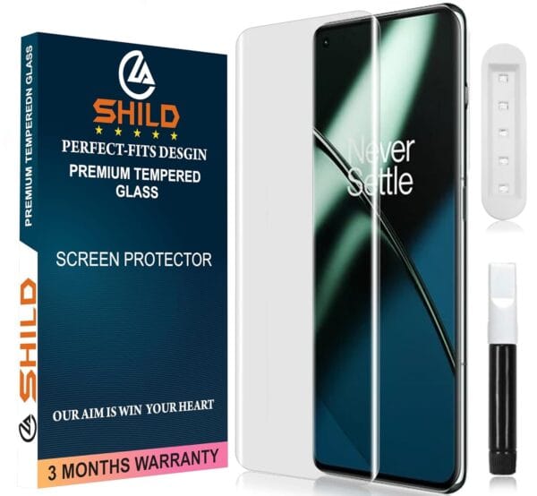 SHILD Tempered Glass Screen Protector (1 Pack) for OnePlus 11 (6.7 Inch 5G) – UV Tempered Glass, 9H Hardness, HD Clarity, Anti-Fingerprint, Perfect Fit Design