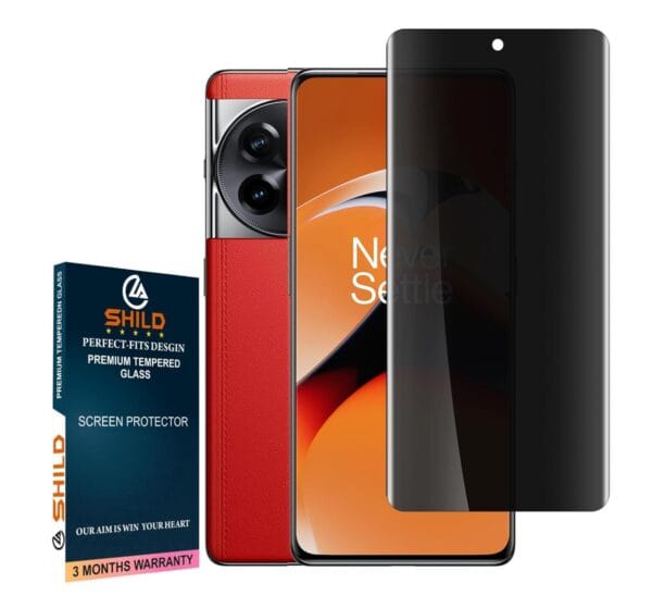 SHILD Privacy Tempered Glass Screen Protector for OnePlus 11R | Curved UV Full Screen Coverage | Anti-Spy, HD Clarity, 9H Hardness, Easy Application, Fingerprint Compatible