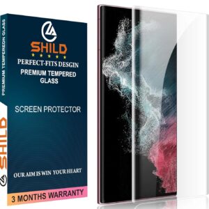 SHILD® Tempered Glass Screen Protector for Samsung S22 Ultra | UV Tempered Glass | 9H Hardness | HD Clarity | Fingerprint Compatible | Perfect Fit Design