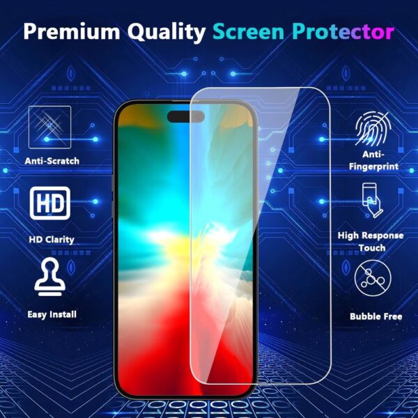 SHILD® Tempered Glass Screen Protector for iPhone 16 Pro Max (2 Pack) | Perfect-Fit Design, Edge-to-Edge Protection, HD Clarity, 6.9-Inch Screen Size - Image 2