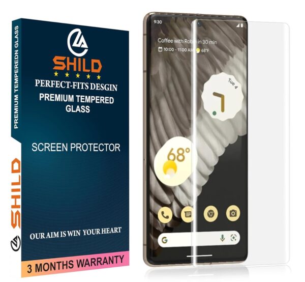 SHILD Tempered Glass Screen Protector for Google Pixel 7 Pro (Pack 1) | Perfect-Fit Design, UV Cured, 9H Hardness, HD Clarity, Fingerprint Sensor Compatible