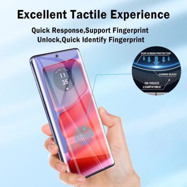 SHILD 2-Pack Screen Protector Guard for Moto Edge 50 Pro | Perfect-Fit Design, Fingerprint Support, S Pen Compatible, HD Clarity - Image 6