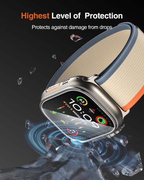 SHILD - Tempered Glass For Apple Watch Ultra/Apple Watch Ultra 2 (Transparent) Edge To Edge Full Screen Coverage With Easy Installation Kit for Smartwatch - Image 4