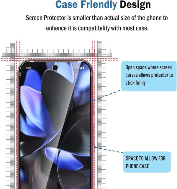 SHILD 2-Pack Tempered Glass Screen Protector for Google Pixel 9/9 Pro | HD Clear, 9H Hardness, Fingerprint Compatible, Scratch-Resistant, Perfect Fit Design - Image 3