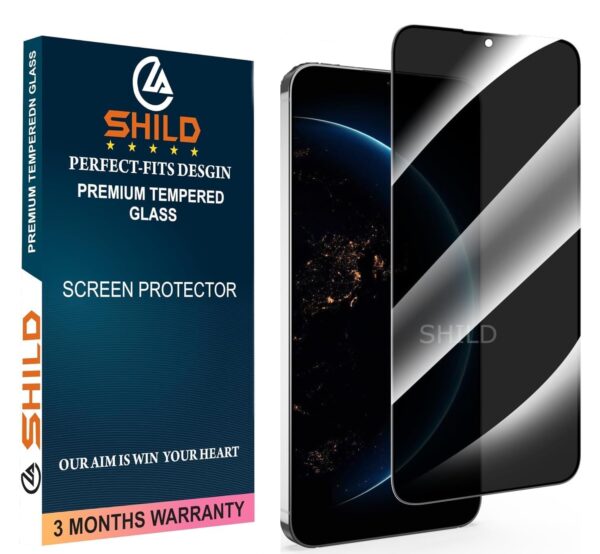 SHILD Privacy Tempered Glass Screen Protector for Samsung Galaxy S22 Plus 5G | Anti-Spy, Fingerprint Unlock Compatible, Full Screen Coverage, HD Clarity, Easy Installatio