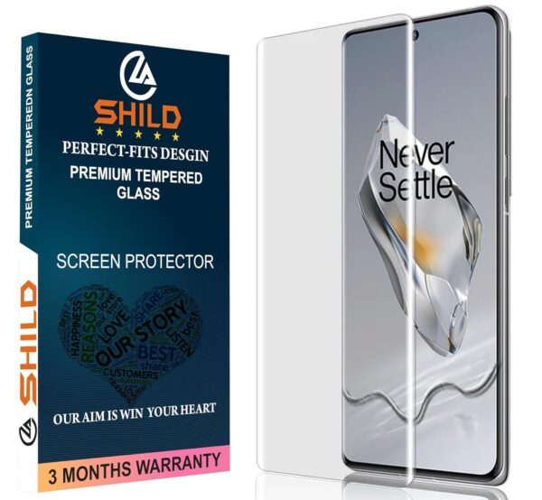 SHILD Tempered Glass Screen Protector for OnePlus 12R (6.78 Inch, 5G) | Perfect-Fit UV Tempered Glass with 9H Hardness, HD Clarity & Fingerprint Unlock Support (Pack of 1)