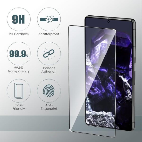 SHILD Tempered Glass Screen Protector for Google Pixel 8 (Pack of 2) | HD Perfect-Fit Design with 9H Hardness & Fingerprint Unlock Support - Image 3