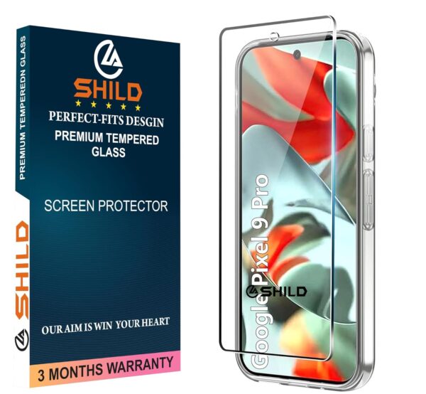 SHILD Advanced HD+ Tempered Glass Screen Protector for Google Pixel 9 Pro XL (6.7”) | Edge-to-Edge Full Screen Coverage, Anti-Scratch, Easy Installation Kit