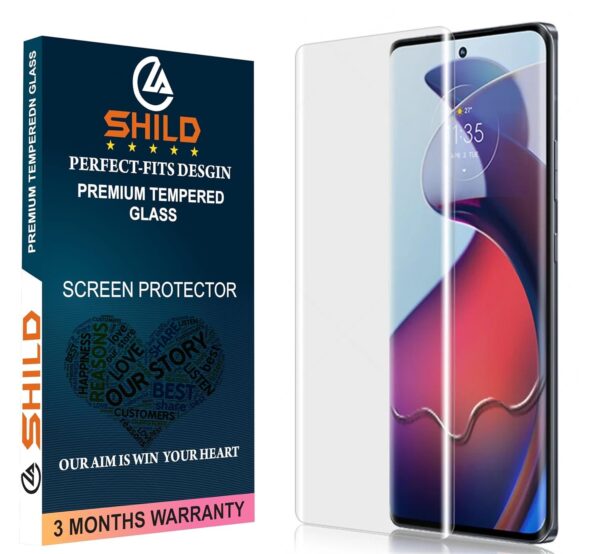 SHILD UV Tempered Glass Screen Protector for Moto Edge 40 | 9H Hardness, HD Clarity, Fingerprint Sensor Compatible, Easy Installation, Full Screen Coverage